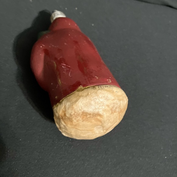 Christmas Santa & Tree Ornament - ceramic - aged & scuffed 6”x3” Primitives 1991 - Picture 4 of 7